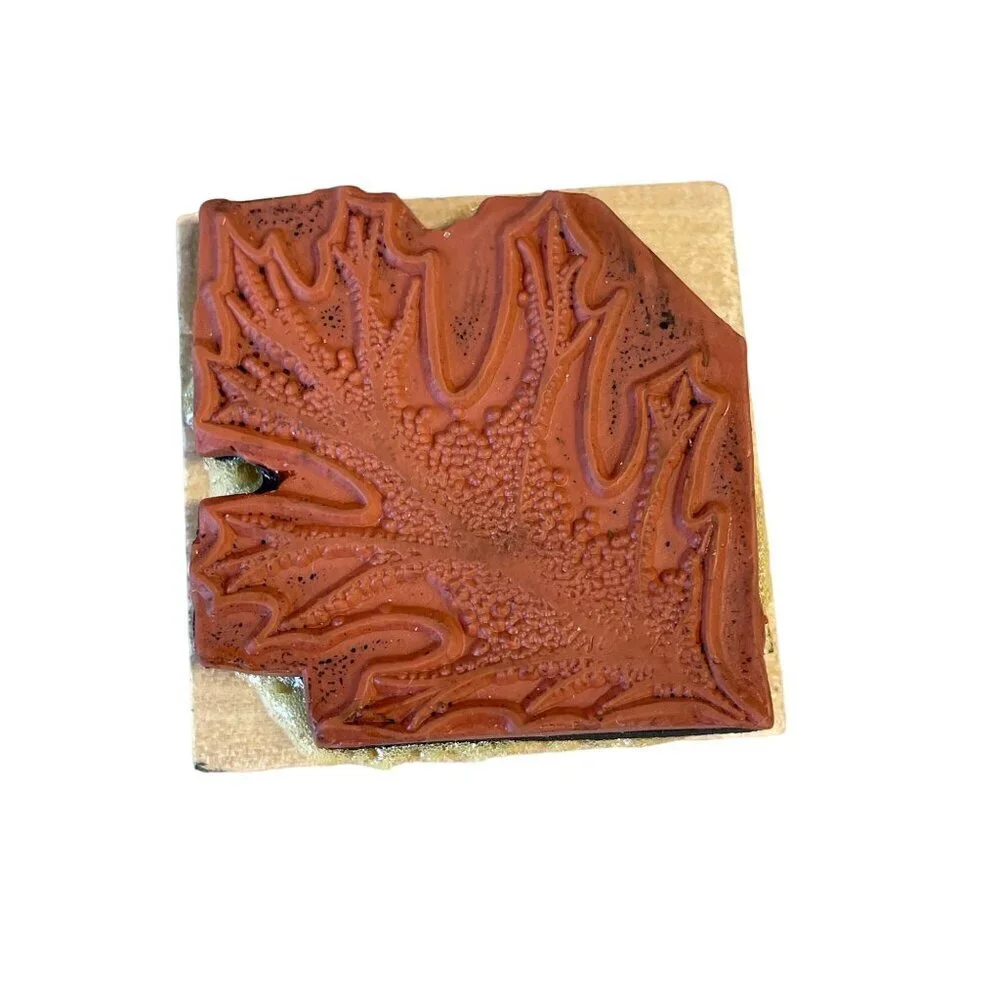 Mounted Rubber‎ Stamp Leaf Fall Maple Oak 1.5